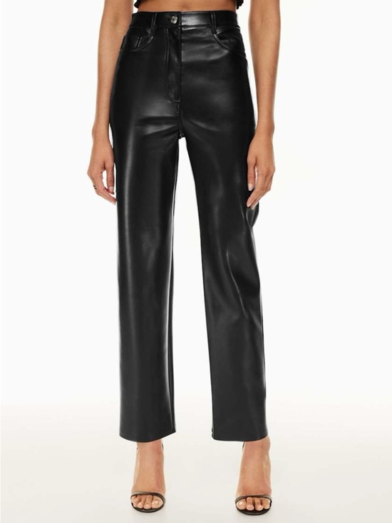 Wilfred Pants - Wilfred| Aritzia| ‘Melina’ Black Vegan Leather Straight-Leg High Rise Pants Sz 0